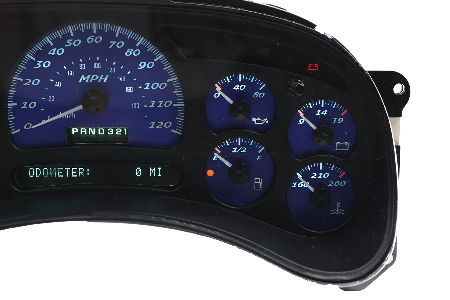Apex Blue Custom Instrument Cluster Replacement - 2003-2006 Chevy Silverado